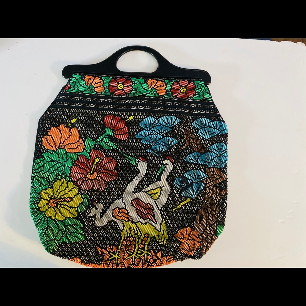 Vintage Beaded Tote Bag